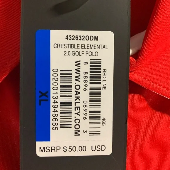 SOLD New W/ Tags Oakley Elemental Red Golf Polo - Picture 6 of 7